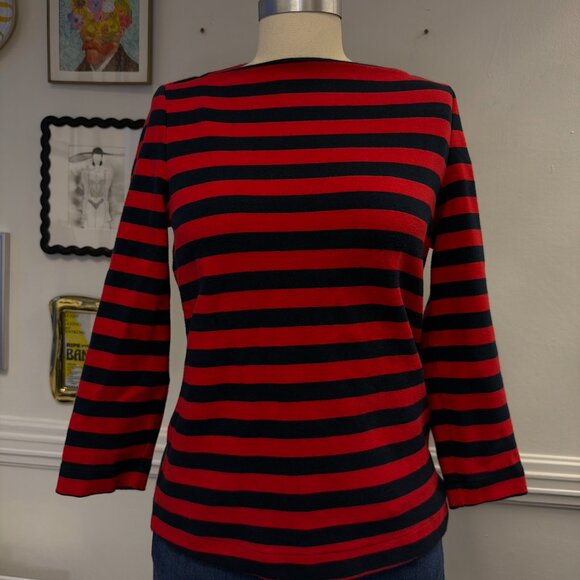 Kate Spade Saturday Striped Stretch Knit Pullover Coastal French Girl Timeless - Picture 2 of 8